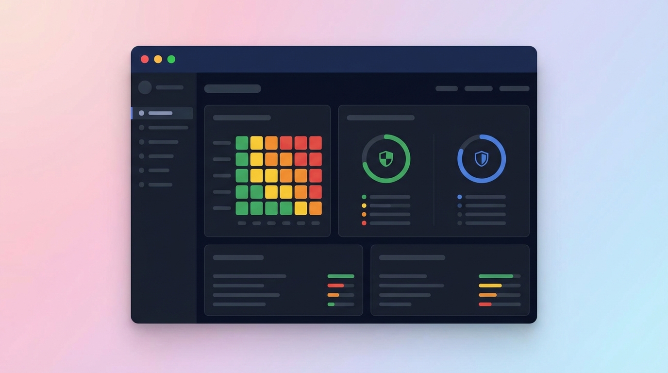 Security and compliance risk vector visualization dashboard