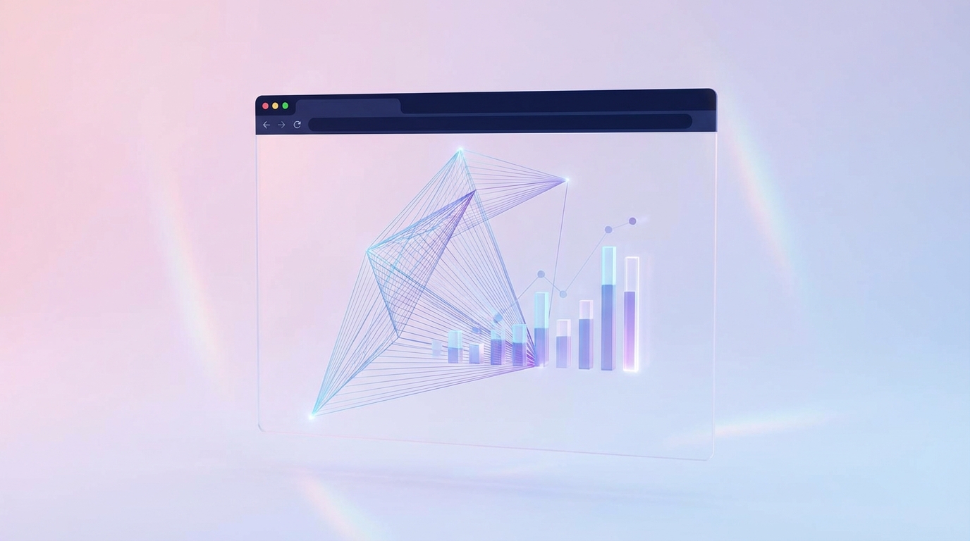 Abstract digital network intersecting with financial charts